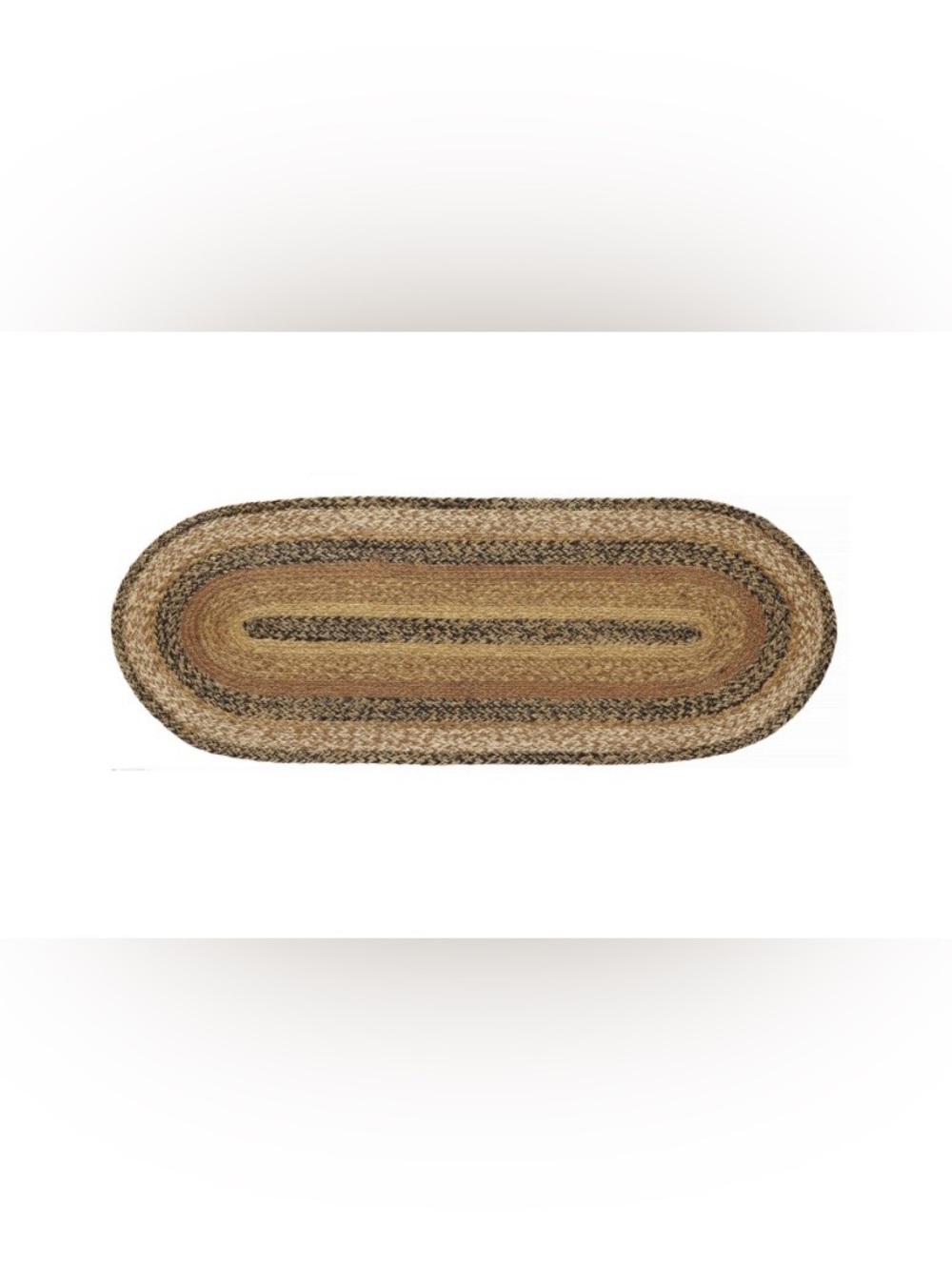 Braided Jute Table Runner 13x36” - TAN BLACK CARAMEL